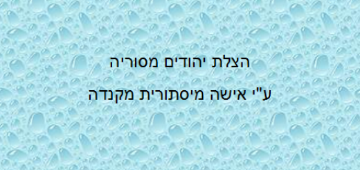 הצלת יהודים מסוריה ע"י אישה מיסתורית מקנדה